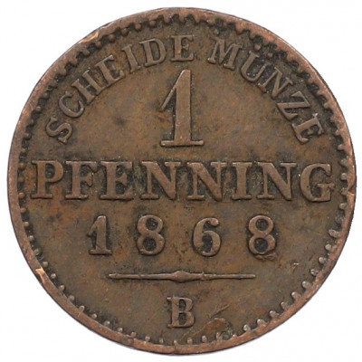 1 пфенниг 1868 года B Пруссия