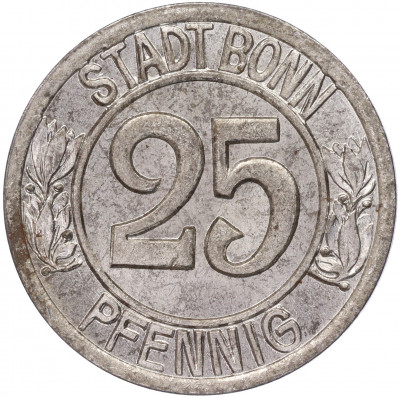 25 пфеннигов 1920 года Германия — город Бонн «Бетховен» (Нотгельд)