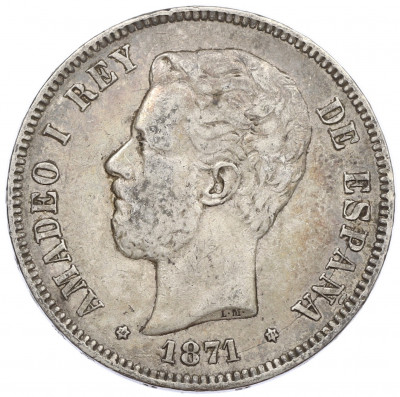 5 песет 1871 года Испания