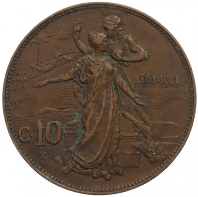 10 чентезимо 1911 года Италия «50 лет Королевству»