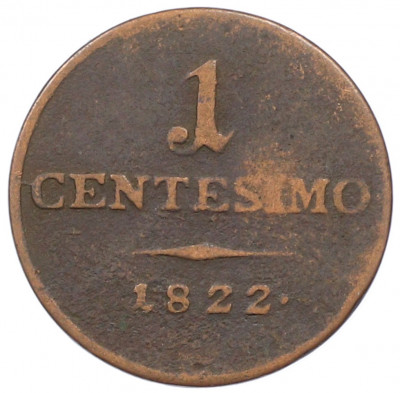 1 чентезимо 1822 года Ломбардия-Венеция