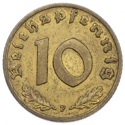 10 рейхспфеннигов 1939 года F Германия