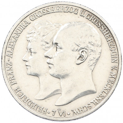 2 марки 1904 года Германия (Мекленбург-Шверин) «Свадьба Герцога Фридриха Франца IV»