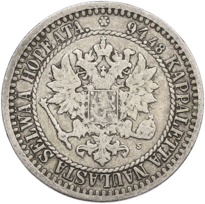 1 марка 1866 года Русская Финляндия