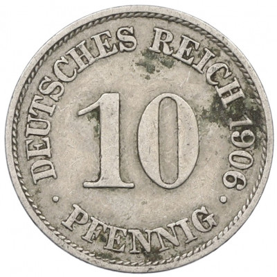 10 пфеннигов 1906 года A Германия