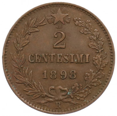 2 чентезимо 1898 года Италия