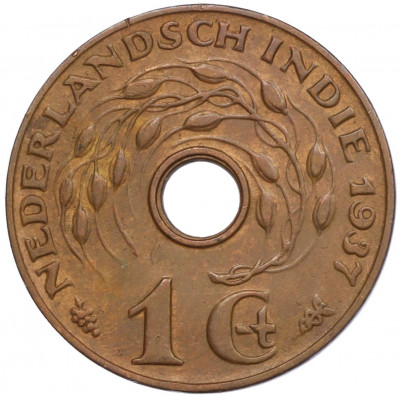 1 цент 1937 года Голландская Ост-Индия