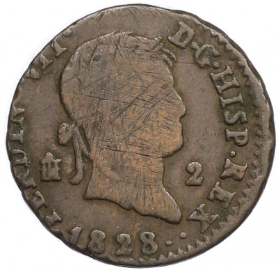 2 мараведи 1828 года Испания