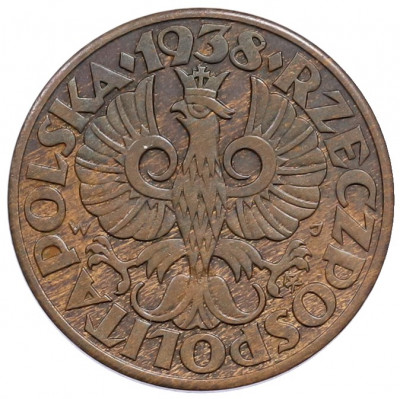 5 грошей 1938 года Польша