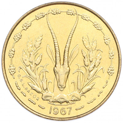 5 франков 1967 года Западная Африка