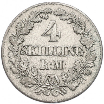 4 скиллинга 1869 года Дания