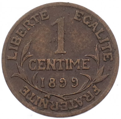 1 сантим 1899 года Франция