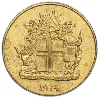 1 крона 1974 года Исландия