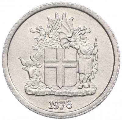 1 крона 1976 года Исландия