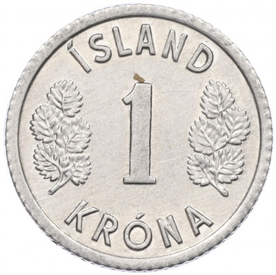1 крона 1976 года Исландия
