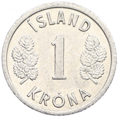 1 крона 1977 года Исландия