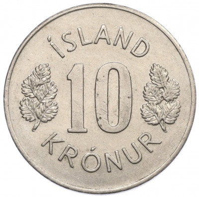10 крон 1975 года Исландия