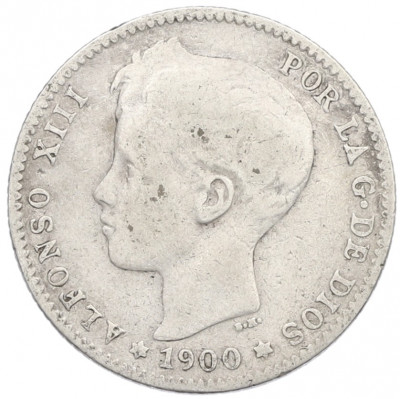 1 песета 1900 года Испания