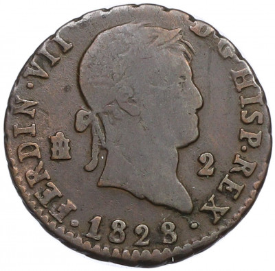 2 мараведи 1828 года Испания