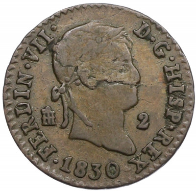 2 мараведи 1830 года Испания