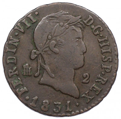 2 мараведи 1831 года Испания
