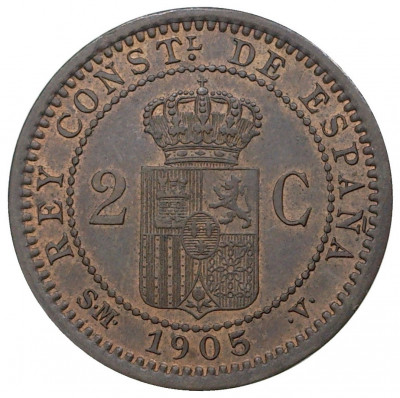 2 сентимо 1905 года Испания