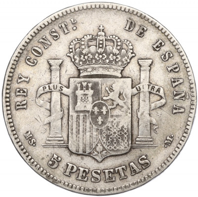 5 песет 1885 года Испания