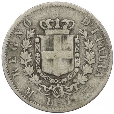 1 лира 1863 года M Италия