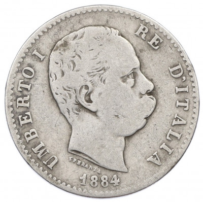 1 лира 1884 года Италия