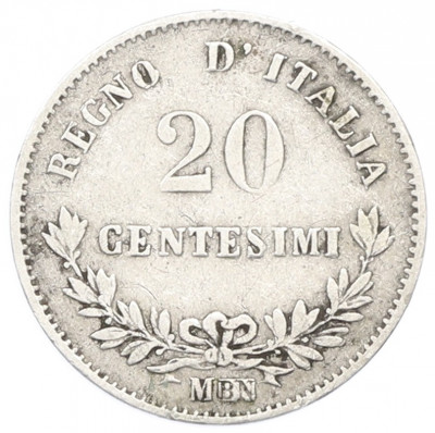 20 чентезимо 1863 года M Италия