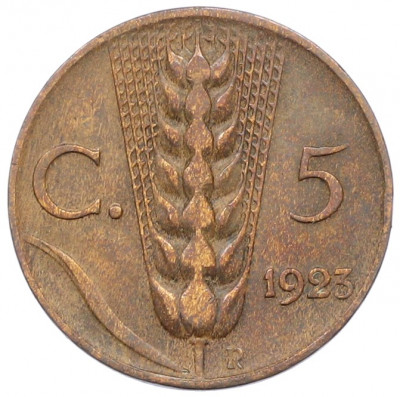 5 чентезимо 1923 года Италия