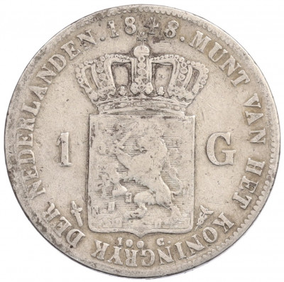 1 гульден 1848 года Нидерланды