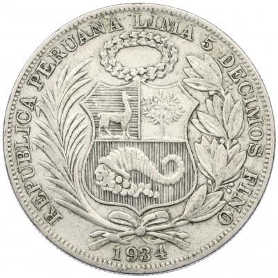 1 соль 1934 года Перу