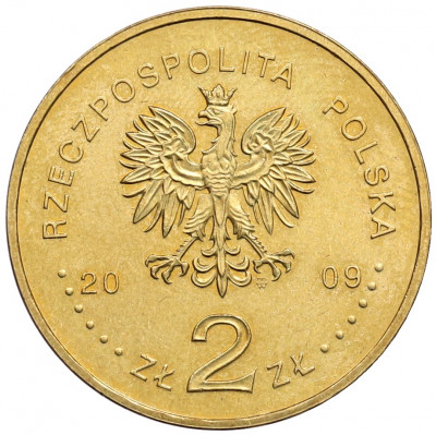 2 злотых 2009 года Польша «65 лет ликвидации Лодзинского гетто»
