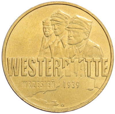 2 злотых 2009 года Польша «Оборона Вестерплатте в сентябре 1939»