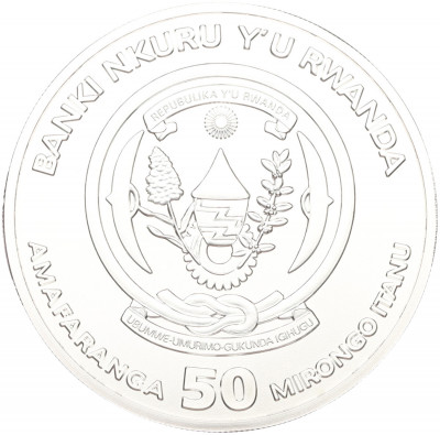 50 франков 2014 года Руанда «Африканская унция — Импала»