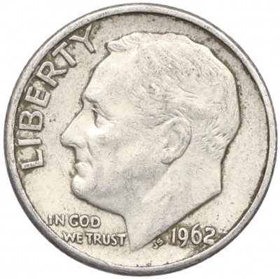 1 дайм (10 центов) 1962 года D США