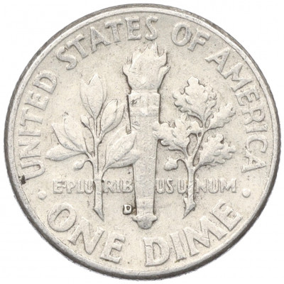 1 дайм (10 центов) 1962 года D США