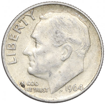 1 дайм (10 центов) 1964 года D США