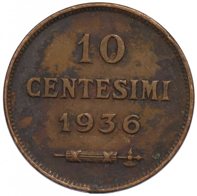 10 чентезимо 1936 года Сан-Марино