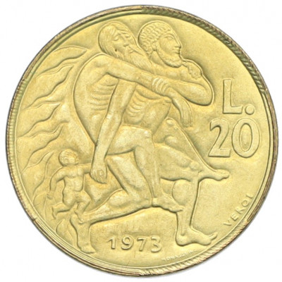 20 лир 1973 года Сан-Марино