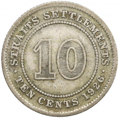 10 центов 1926 года Стрейтс Сетлментс