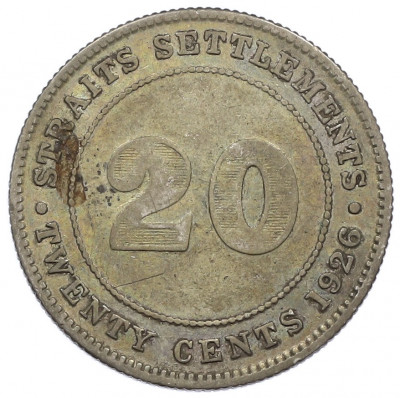 20 центов 1926 года Стрейтс Сетлментс