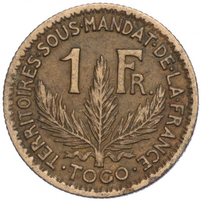 1 франк 1925 года Французское Того
