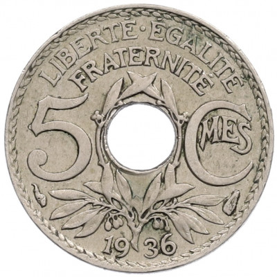 5 сантимов 1936 года Франция