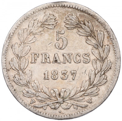 5 франков 1837 года W Франция