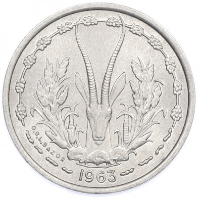1 франк 1963 года Западная Африка