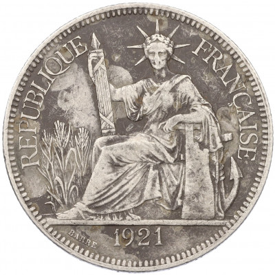 1 пиастр 1921 года Французский Индокитай