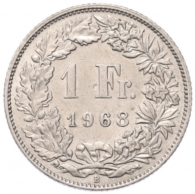 1 франк 1968 года Швейцария