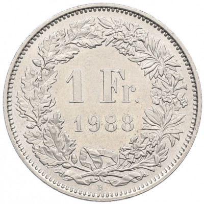 1 франк 1988 года Швейцария